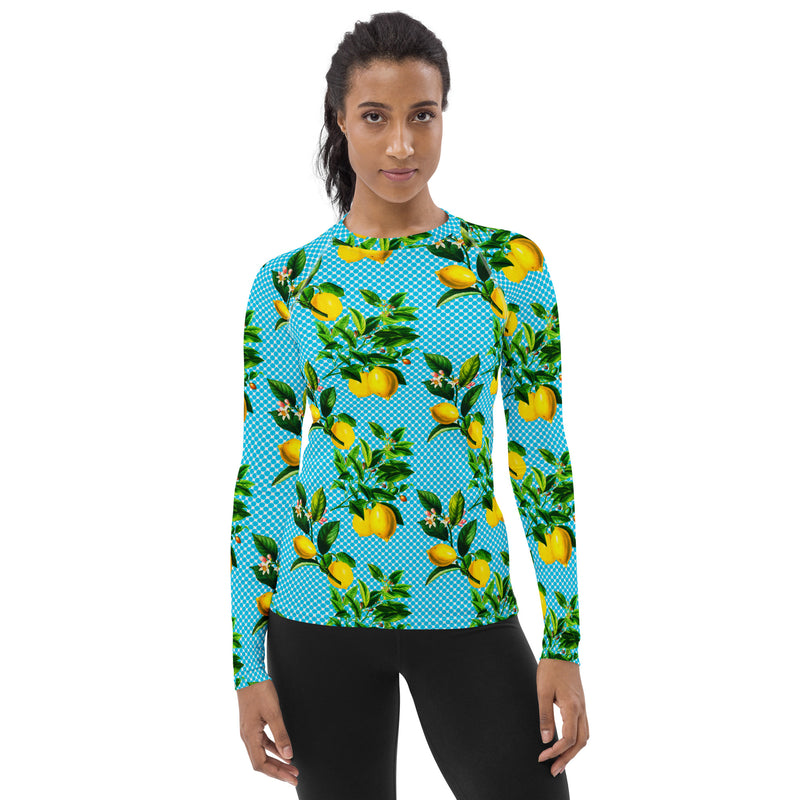 Lemon Dots Women's Rash Guard - Objet D'Art