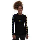 Kaleidoscope of Butterflies Women's Rash Guard - Objet D'Art