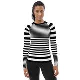 Striped Women's Rash Guard - Objet D'Art