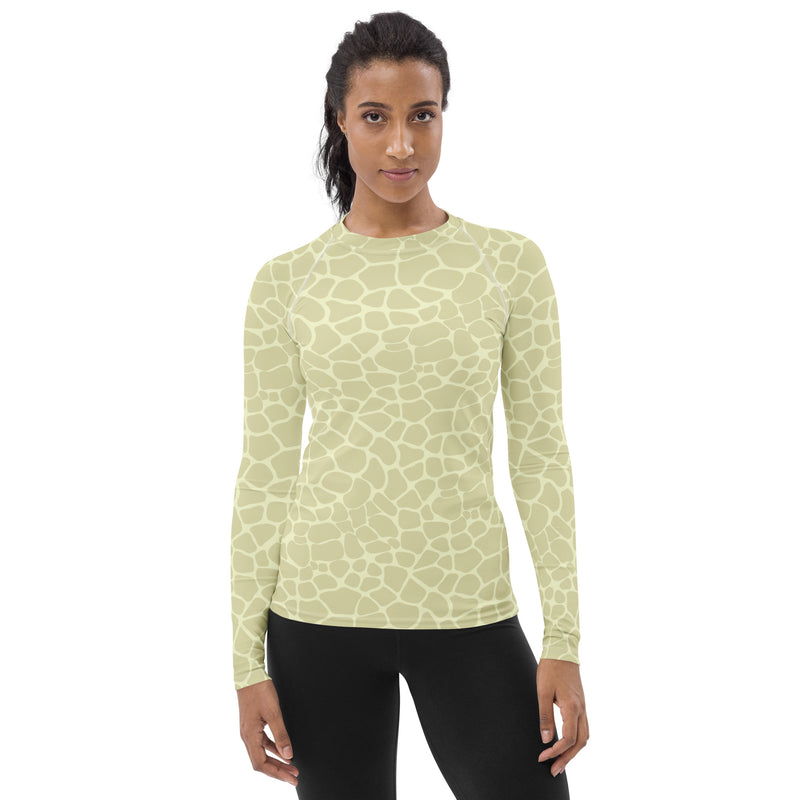 Giraffe Print Women's Rash Guard | Objet D'Art