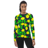 Lemon Print Women's Rash Guard - Objet D'Art