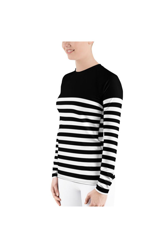 Striped Women's Rash Guard - Objet D'Art