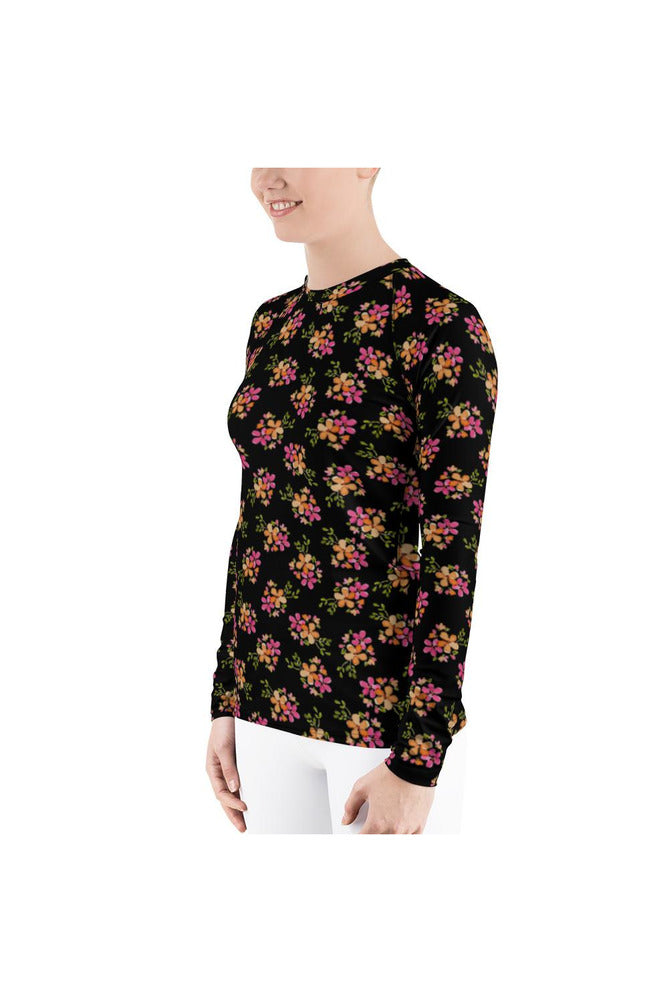 Floral Flare Women's Rash Guard - Objet D'Art
