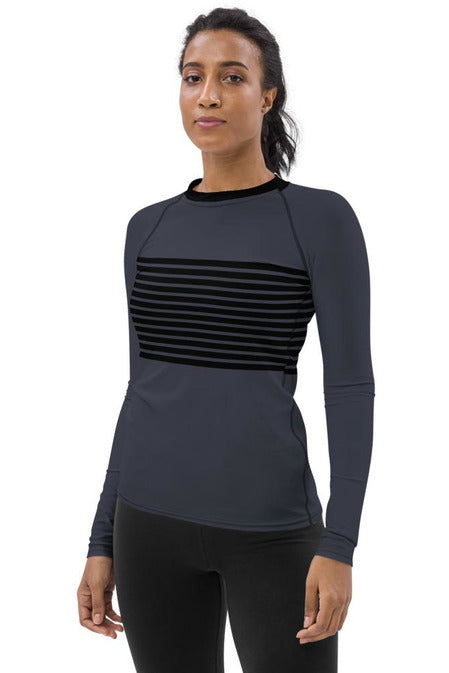 Striped Women's Rash Guard - Objet D'Art