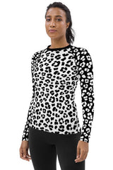 Leopard Relief Women's Rash Guard - Objet D'Art