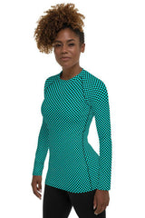 Micro Polkadot Women's Rash Guard - Objet D'Art