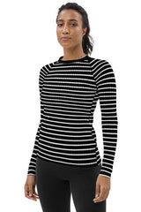 Striped Women's Rash Guard - Objet D'Art