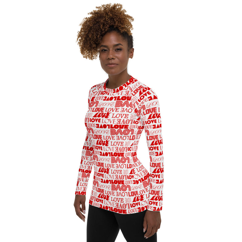 Love Print Women's Rash Guard - Objet D'Art