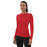 Red Rose Women's Rash Guard - Objet D'Art