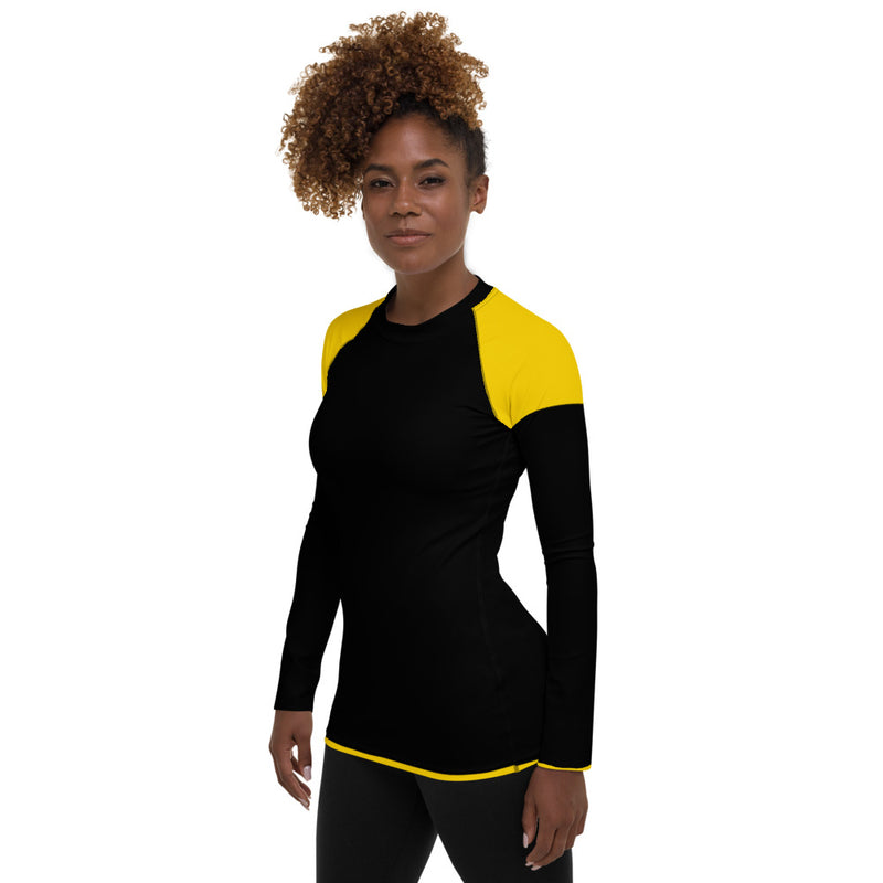 Black & Gold Women's Rash Guard - Objet D'Art