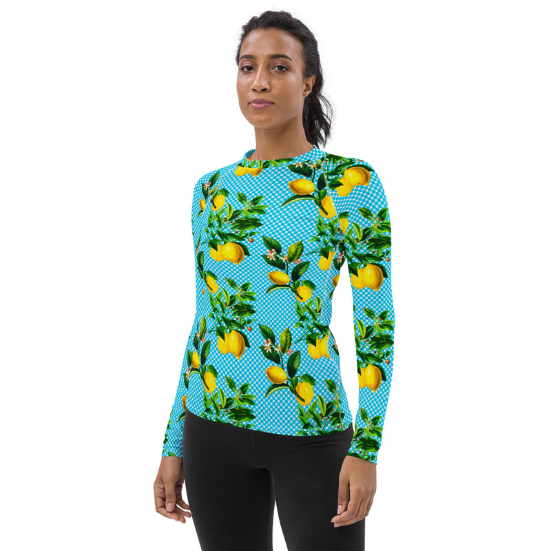 Lemon Dots Women's Rash Guard - Objet D'Art