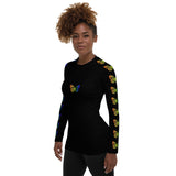 Kaleidoscope of Butterflies Women's Rash Guard - Objet D'Art