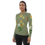 Floral Women's Rash Guard - Objet D'Art