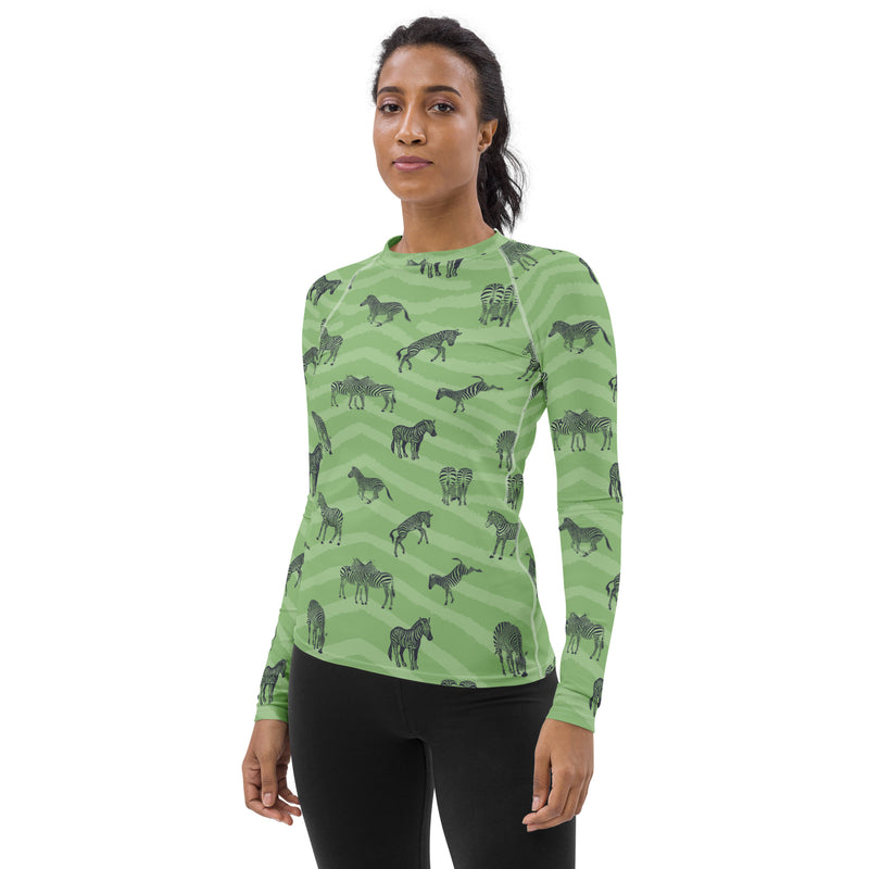 Zestful Zebras Women's Rash Guard - Objet D'Art