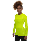 Lime-Green Matrix Women's Rash Guard - Objet D'Art