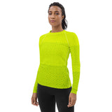 Lime-Green Matrix Women's Rash Guard - Objet D'Art