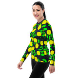 Lemon Print Women's Rash Guard - Objet D'Art