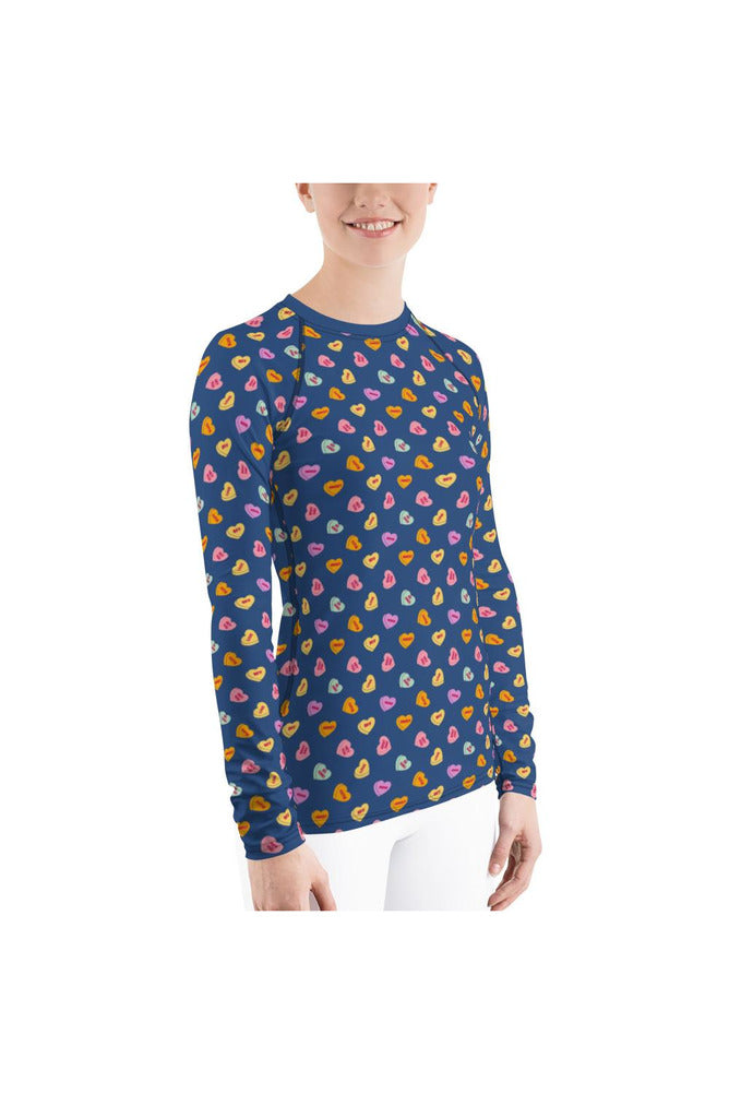Valentine's Day Candy Print Women's Rash Guard - Objet D'Art