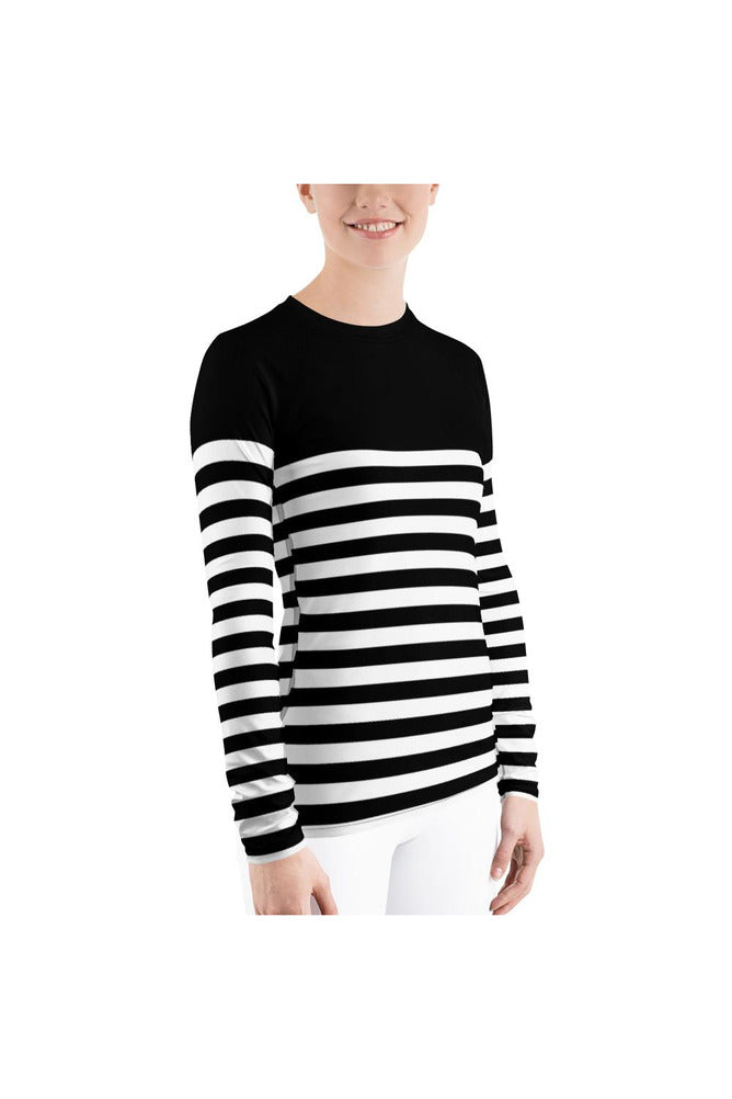 Striped Women's Rash Guard - Objet D'Art