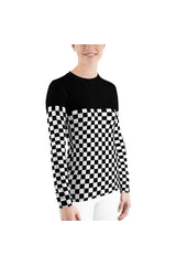 Checkered Women's Rash Guard - Objet D'Art