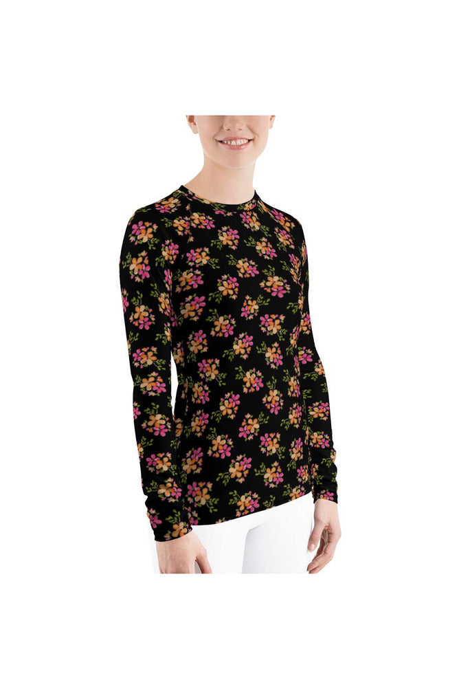 Floral Flare Women's Rash Guard - Objet D'Art