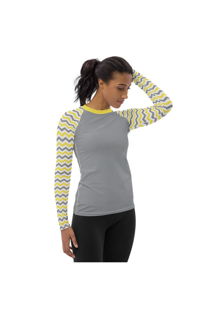 Yellow & Gray Women's Rash Guard - Objet D'Art