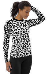 Leopard Relief Women's Rash Guard - Objet D'Art