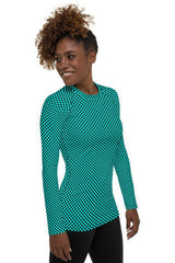 Micro Polkadot Women's Rash Guard - Objet D'Art