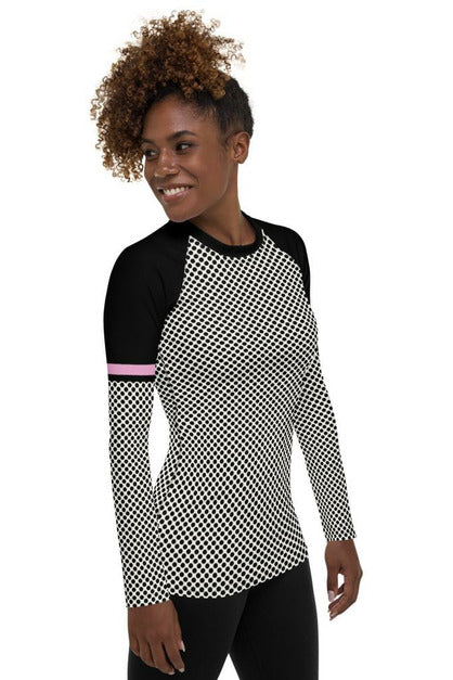 Polkadot Pink Women's Rash Guard - Objet D'Art