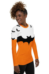 Halloween Bats Aloft Women's Rash Guard - Objet D'Art