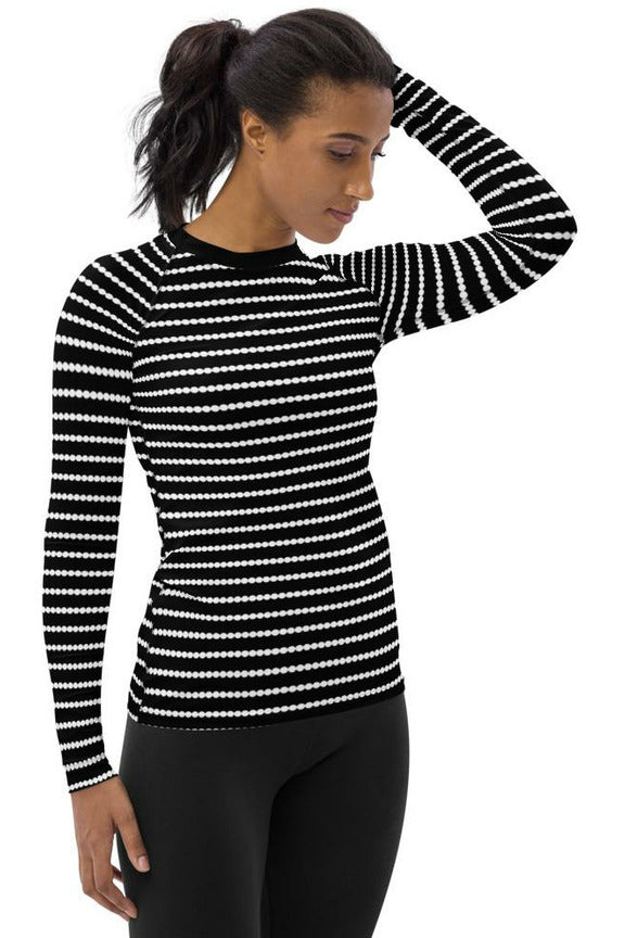 Striped Women's Rash Guard - Objet D'Art