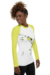 Japanese Meadow Bunting Women's Rash Guard - Objet D'Art