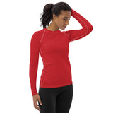 Red Rose Women's Rash Guard - Objet D'Art