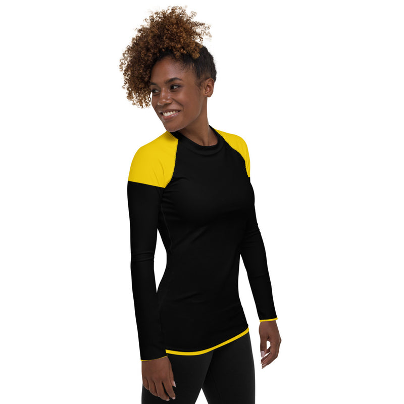 Black & Gold Women's Rash Guard - Objet D'Art