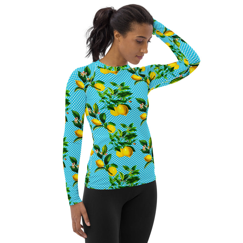 Lemon Dots Women's Rash Guard - Objet D'Art