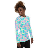 Screen Color Matrix Women's Rash Guard - Objet D'Art