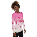 Pink Florals Women's Rash Guard - Objet D'Art