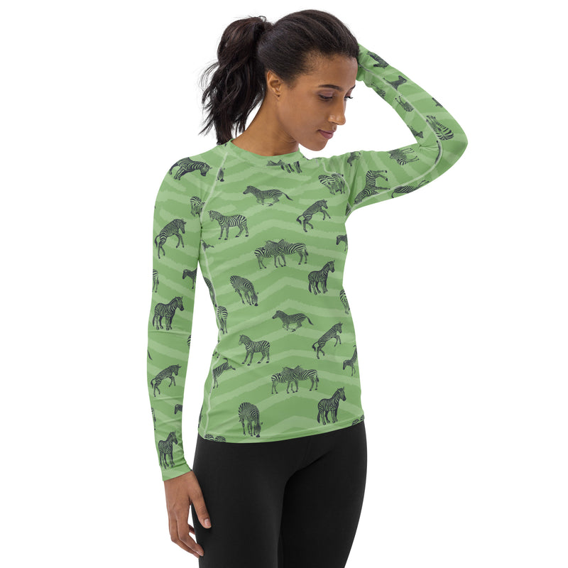 Zestful Zebras Women's Rash Guard - Objet D'Art