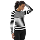 Striped Women's Rash Guard - Objet D'Art