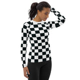 Checkered Women's Rash Guard - Objet D'Art