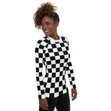 Checkered Women's Rash Guard - Objet D'Art