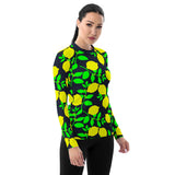 Lemon Print Women's Rash Guard - Objet D'Art