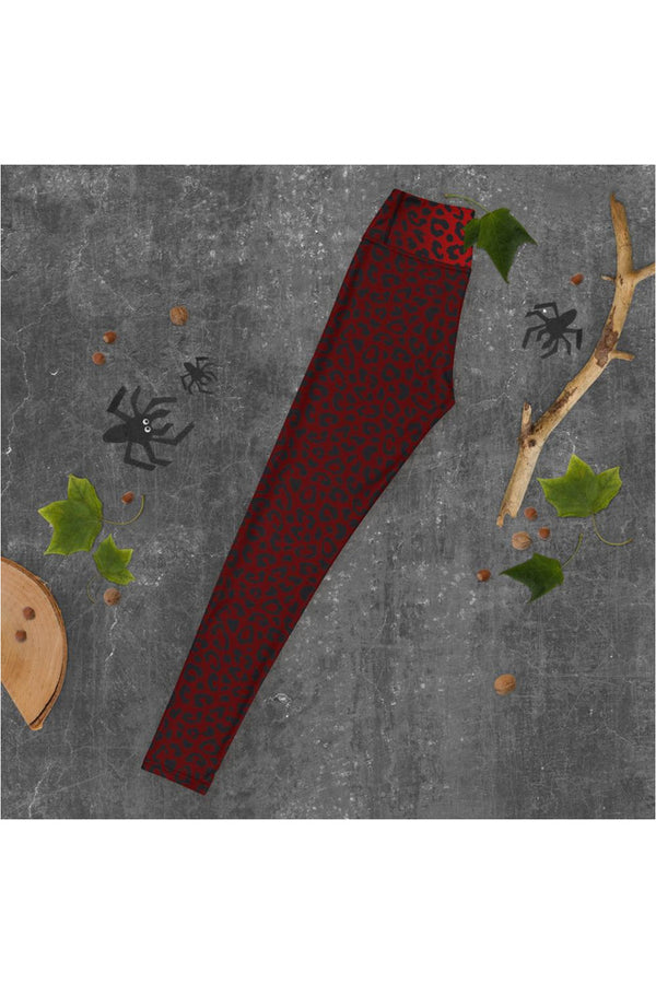 Red Leopard Yoga Leggings - Objet D'Art