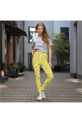 Yellow and Gray Giraffe Yoga Leggings - Objet D'Art