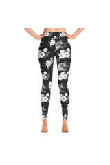 Dark Floral Print Yoga Leggings - Objet D'Art
