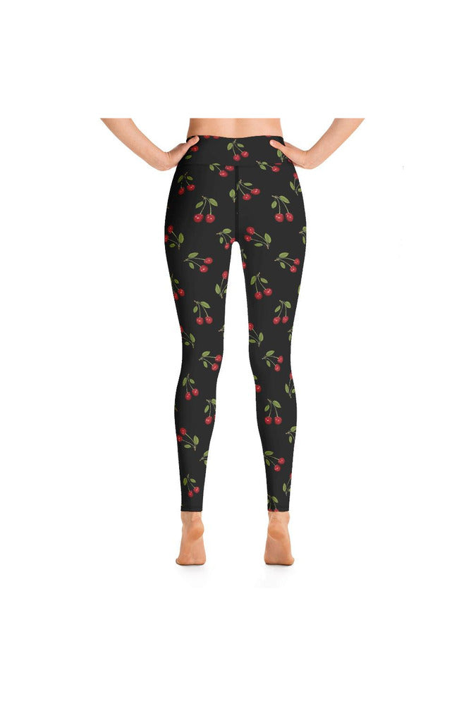 Cherry Print Yoga Leggings - Objet D'Art