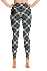 Chive Green Tartan Yoga Leggings - Objet D'Art