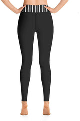 Striped Waistline Yoga Leggings - Objet D'Art