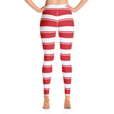 Rose Red Striped Yoga Leggings - Objet D'Art