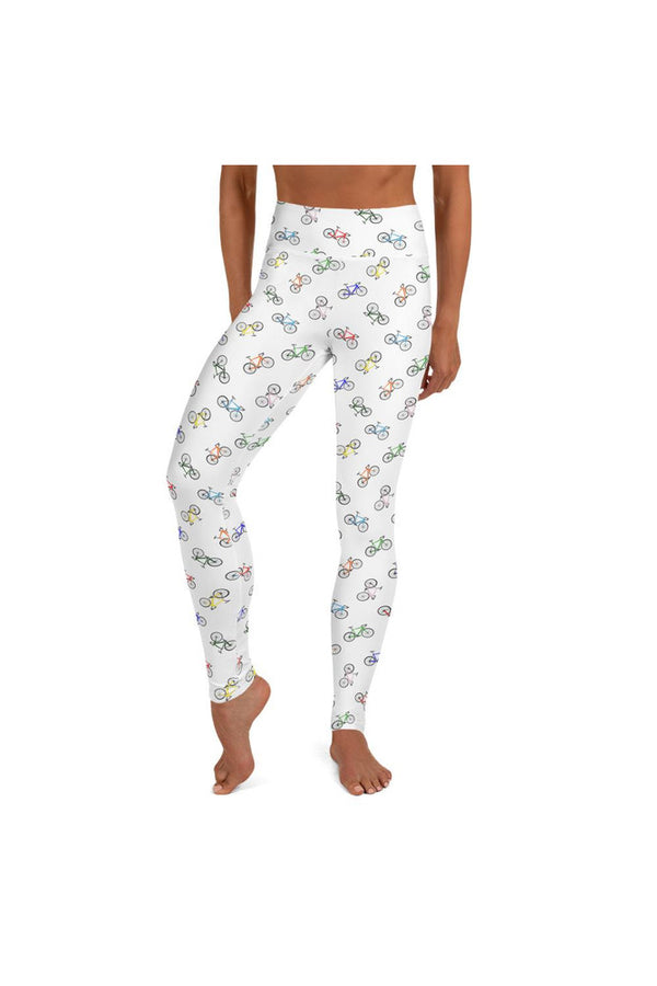 Bicycle Print Yoga Leggings - Objet D'Art